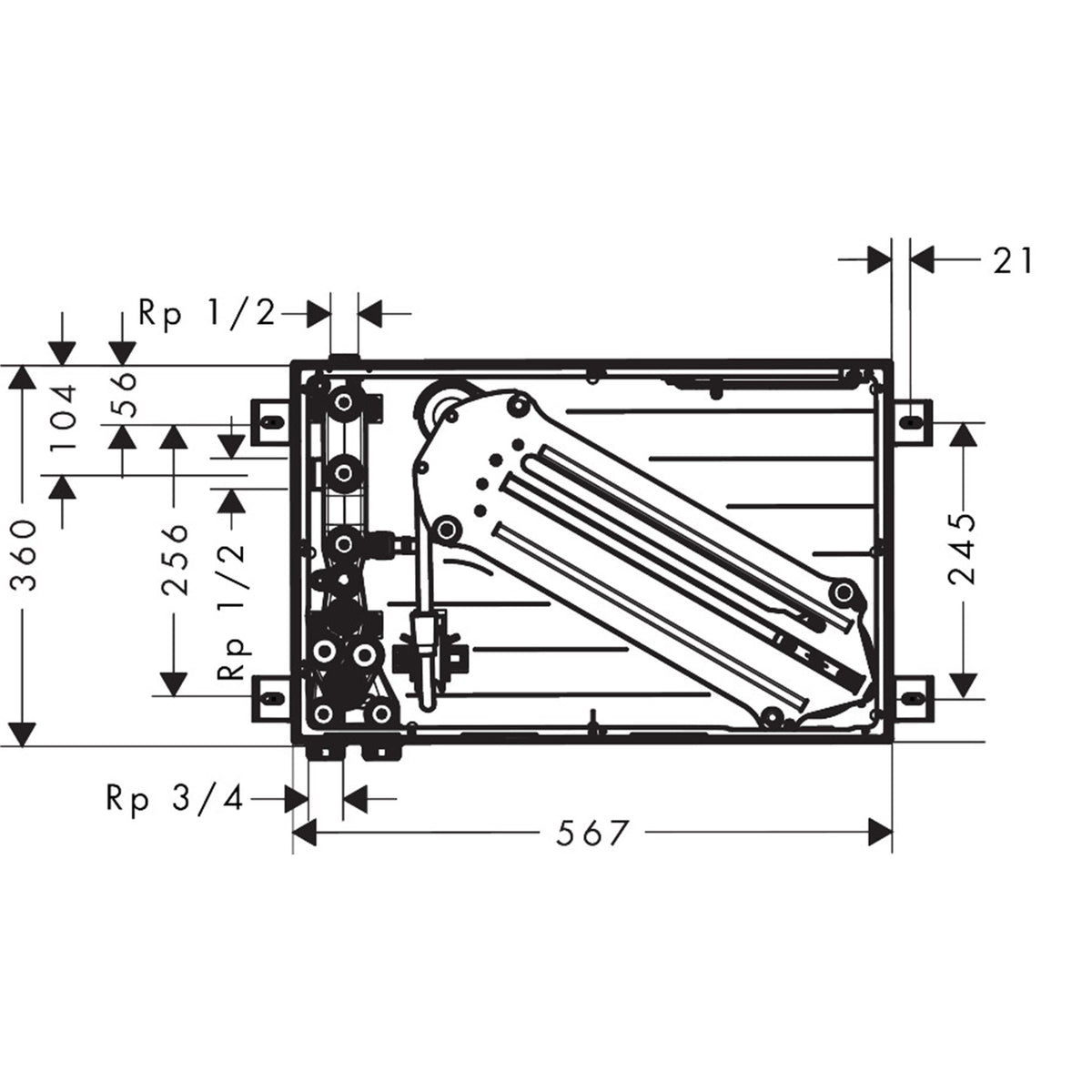 AXOR-Incava-Basic-set-for-shower-system-600-390-with-thermostat-for-3-functions-35748-technical-02