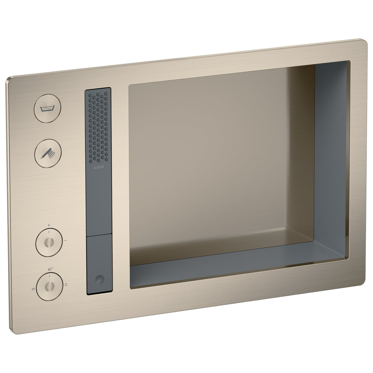 AXOR-Incava-Shower-system-600-390-with-thermostat-for-2-functions-Brushed-Nickel-35754820