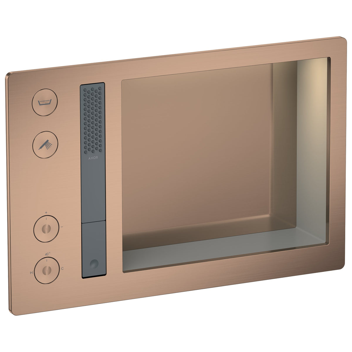 AXOR-Incava-Shower-system-600-390-with-thermostat-for-2-functions-for-version-with-light-Brushed-Red-Gold-35744310