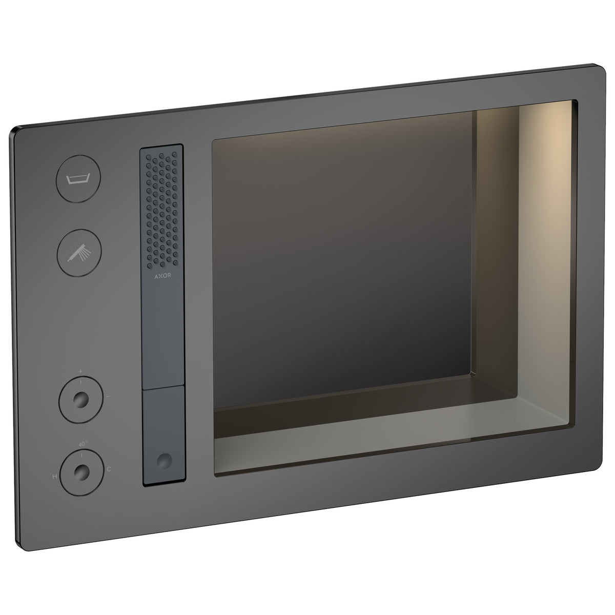 AXOR-Incava-Shower-system-600-390-with-thermostat-for-2-functions-for-version-with-light-Polished-Black-Chrome-35744330