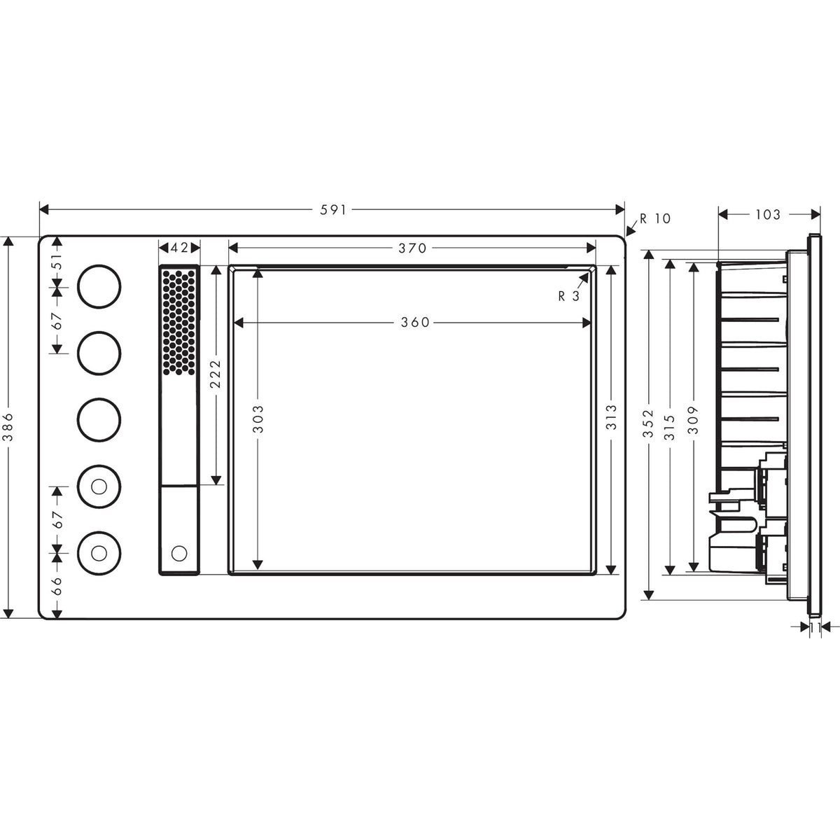 AXOR-Incava-Shower-system-600-390-with-thermostat-for-3-functions-for-version-with-light-35740-technical-02