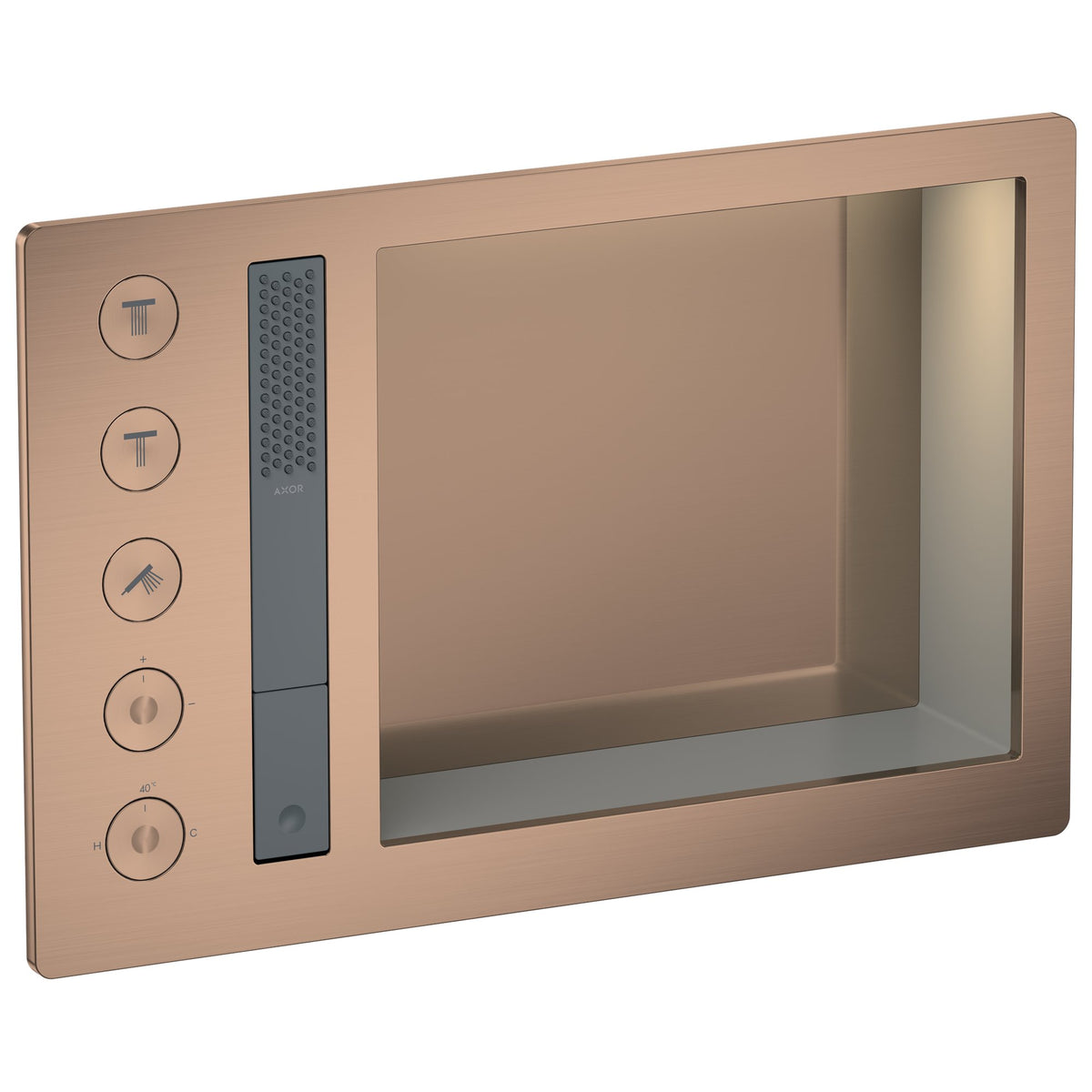 AXOR-Incava-Shower-system-600-390-with-thermostat-for-3-functions-for-version-with-light-Brushed-Red-Gold-35740310