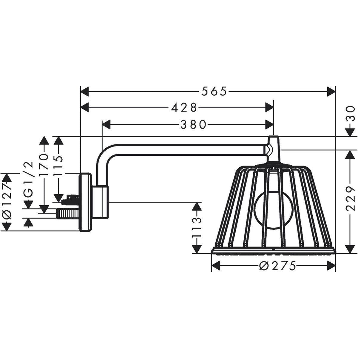 AXOR-LampShower-Nendo-LampShower-275-1jet-with-shower-arm-26031-technical-02
