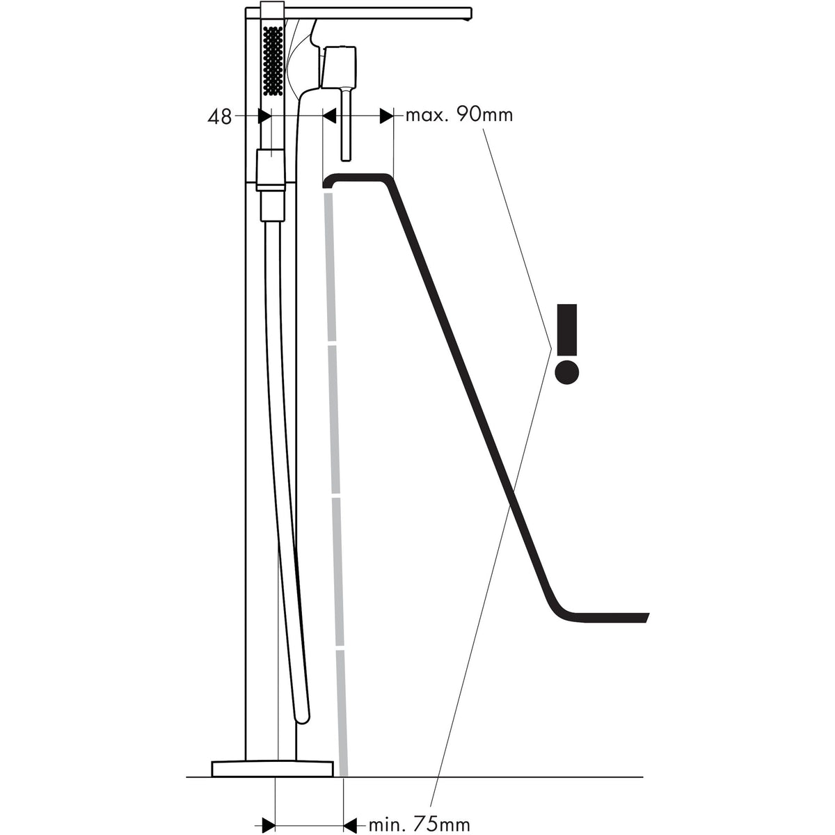 AXOR-Massaud-Single-lever-bath-mixer-floor-standing-18450-technical-04