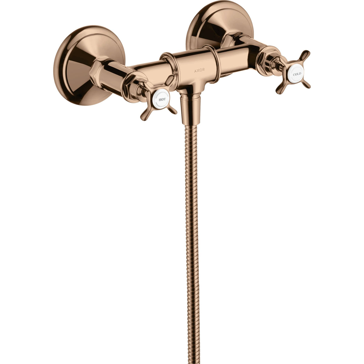 AXOR-Montreux-2-handle-shower-mixer-for-exposed-installation-with-cross-handles-Polished-Red-Gold-16560300