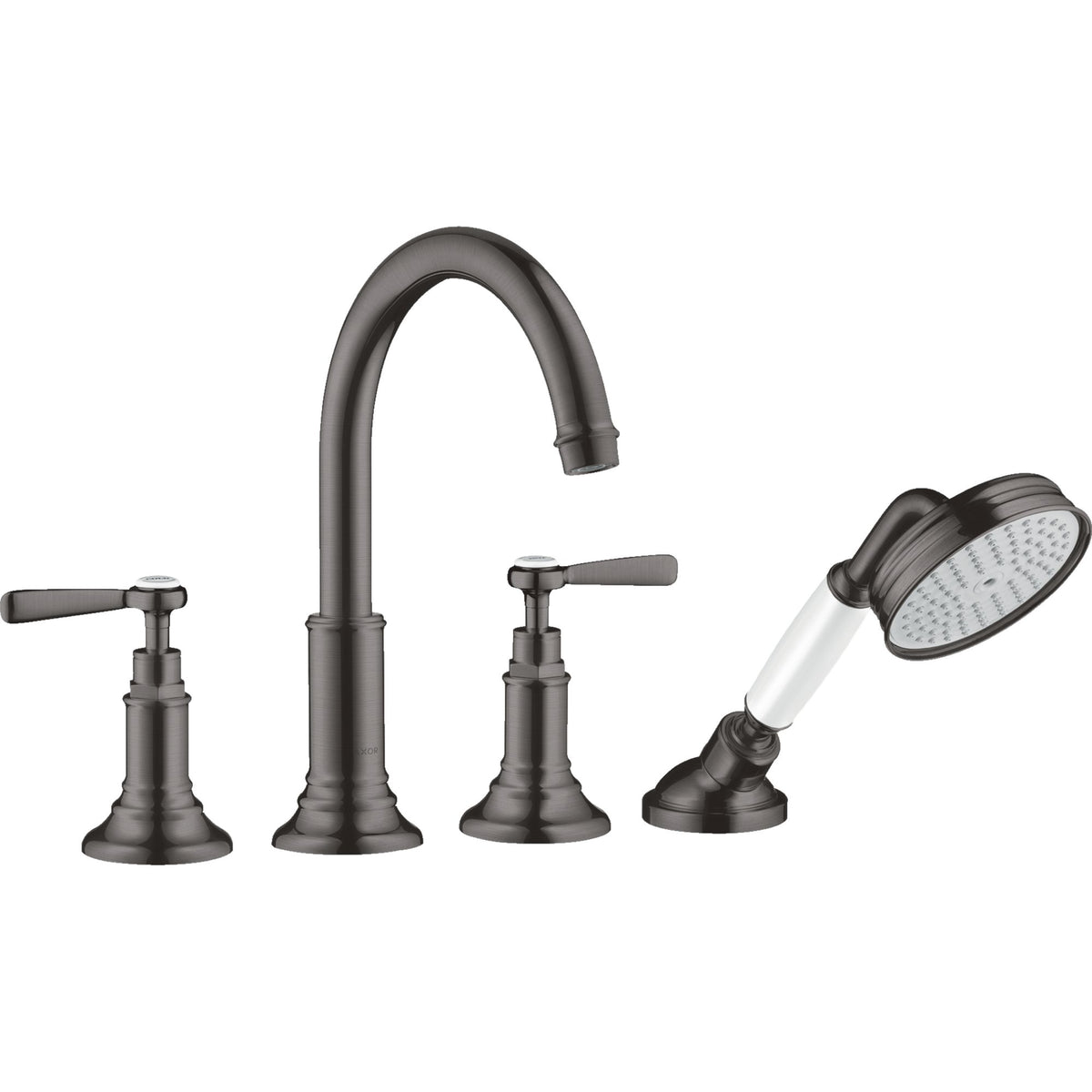 AXOR-Montreux-4-hole-tile-mounted-bath-mixer-with-lever-handles-Brushed-Black-Chrome-16554340