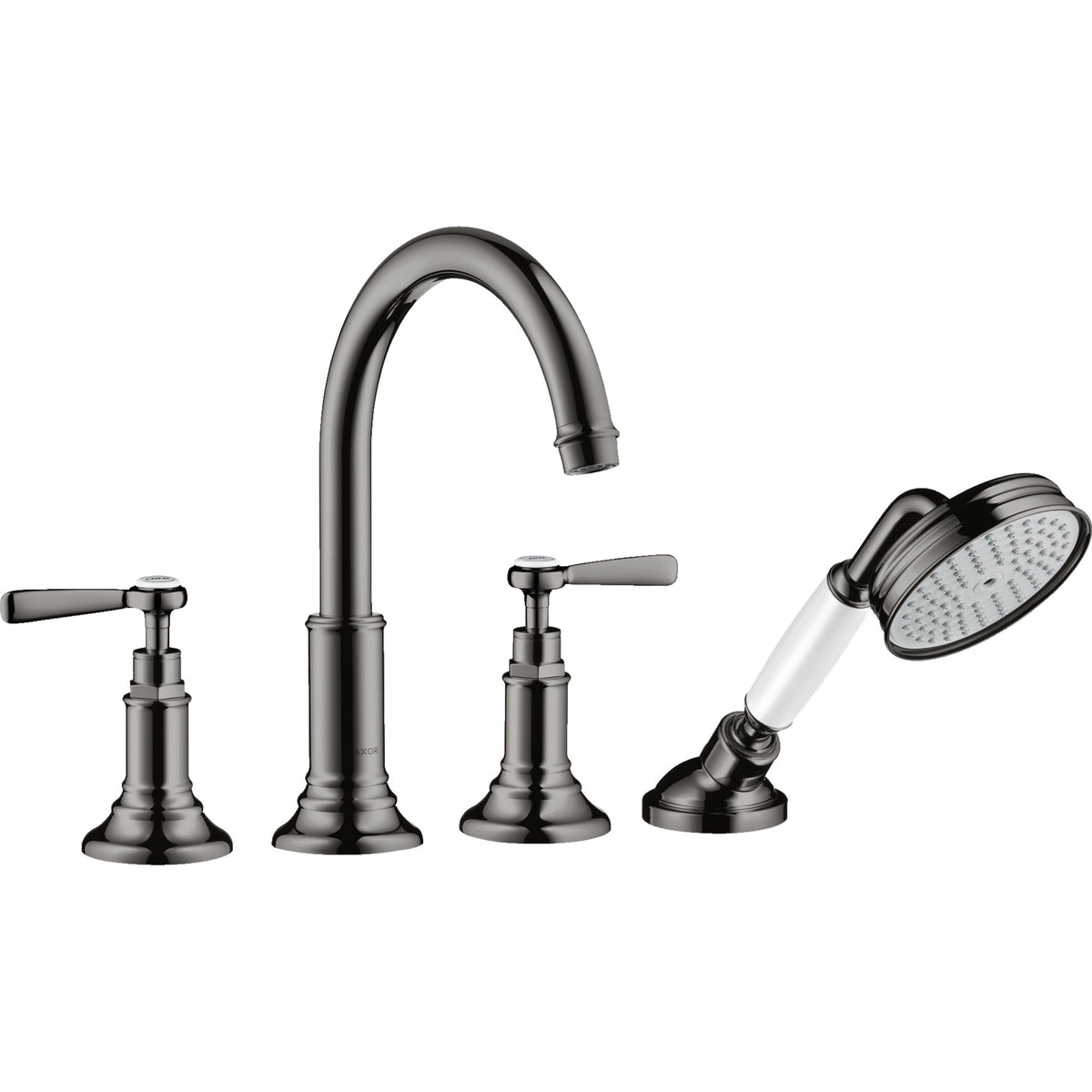 AXOR-Montreux-4-hole-tile-mounted-bath-mixer-with-lever-handles-Polished-Black-Chrome-16554330