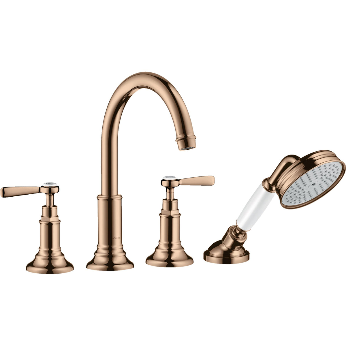 AXOR-Montreux-4-hole-tile-mounted-bath-mixer-with-lever-handles-Polished-Red-Gold-16554300