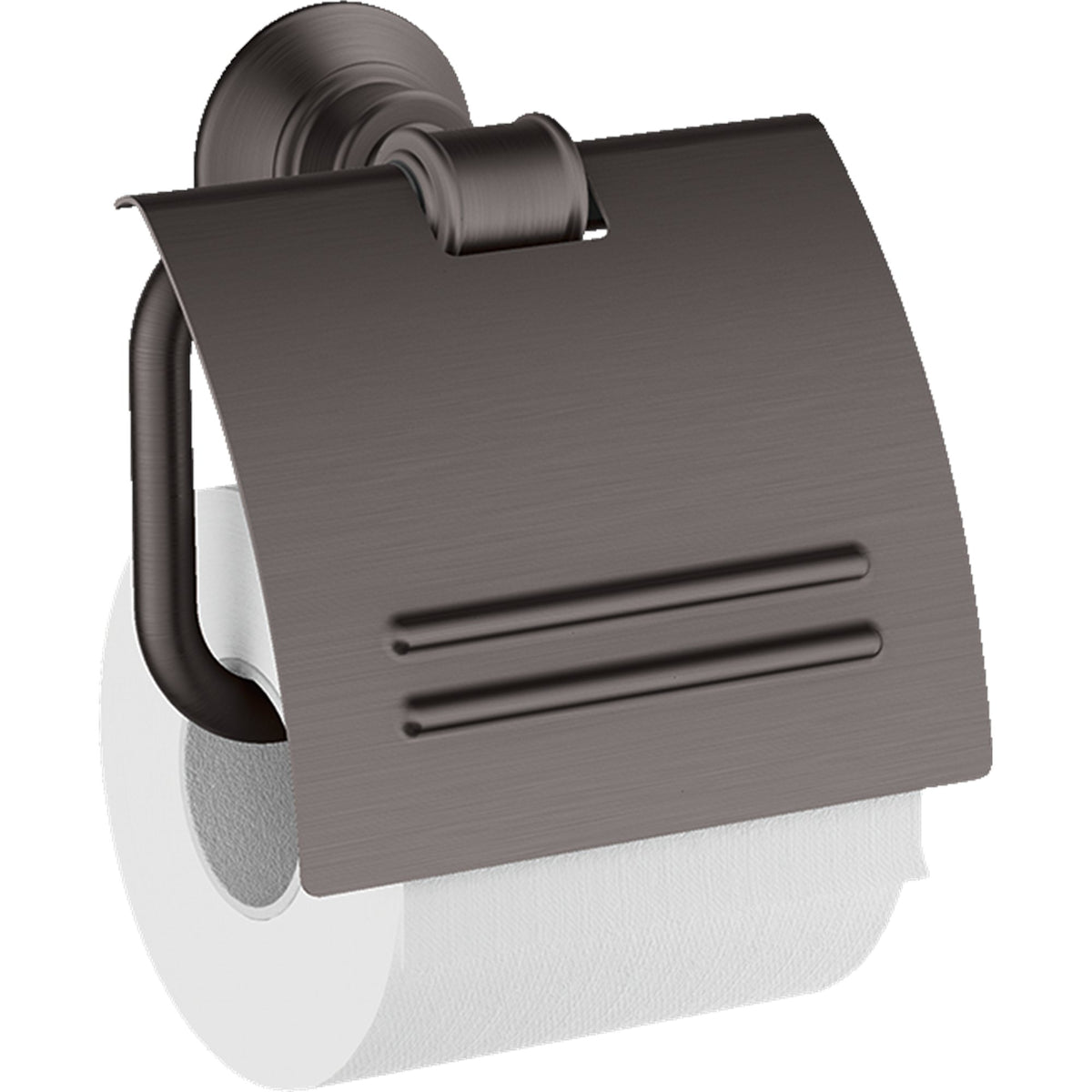 AXOR-Montreux-Toilet-paper-holder-with-cover-Brushed-Black-Chrome-42036340