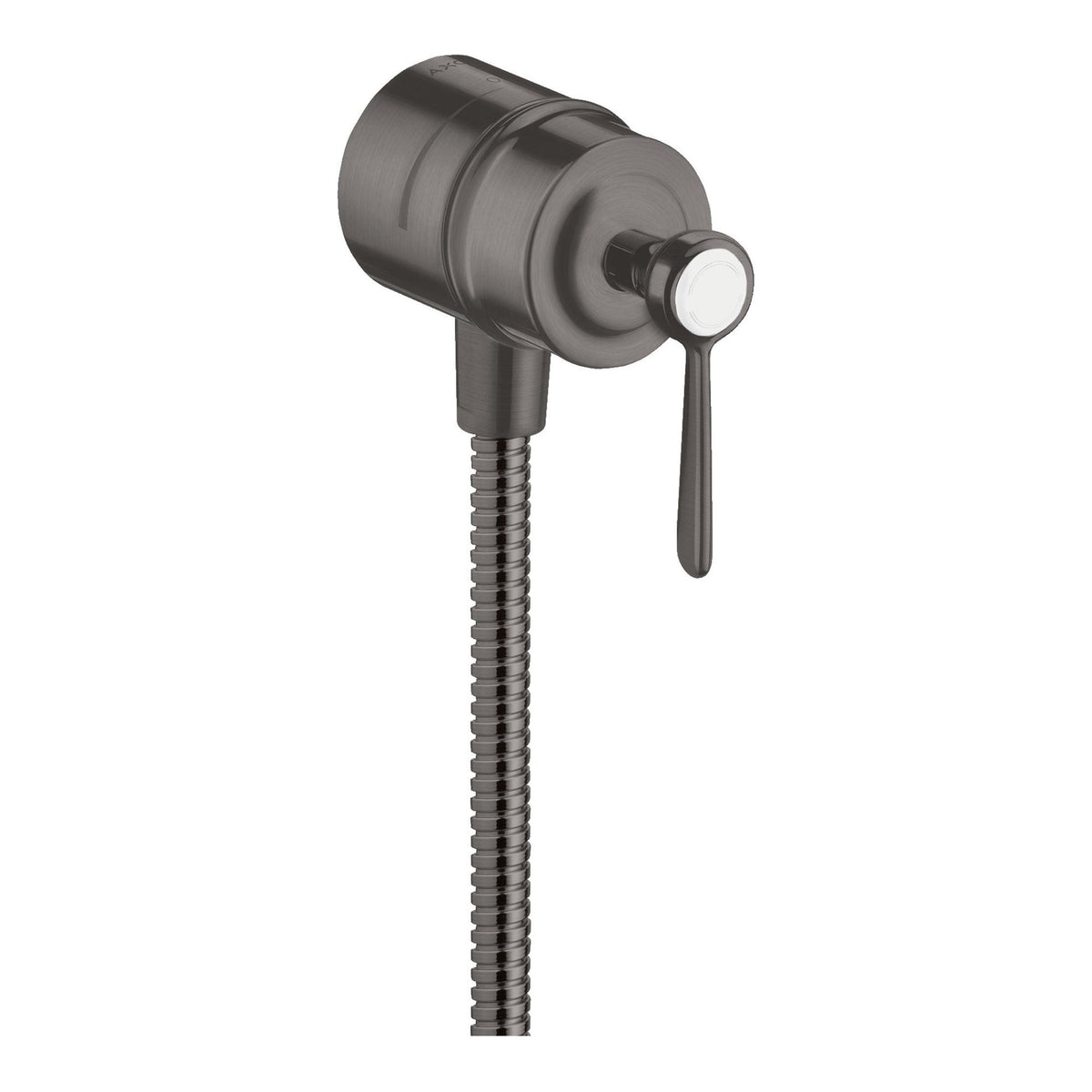 AXOR Montreux Wall outlet stop with non return valve shut off valve and lever handle Brushed Black Chrome 16883340
