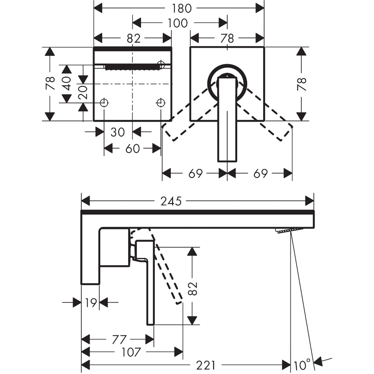 AXOR-MyEdition-Single-lever-basin-mixer-for-concealed-installation-wall-mounted-with-spout-221-mm-47060-technical-02