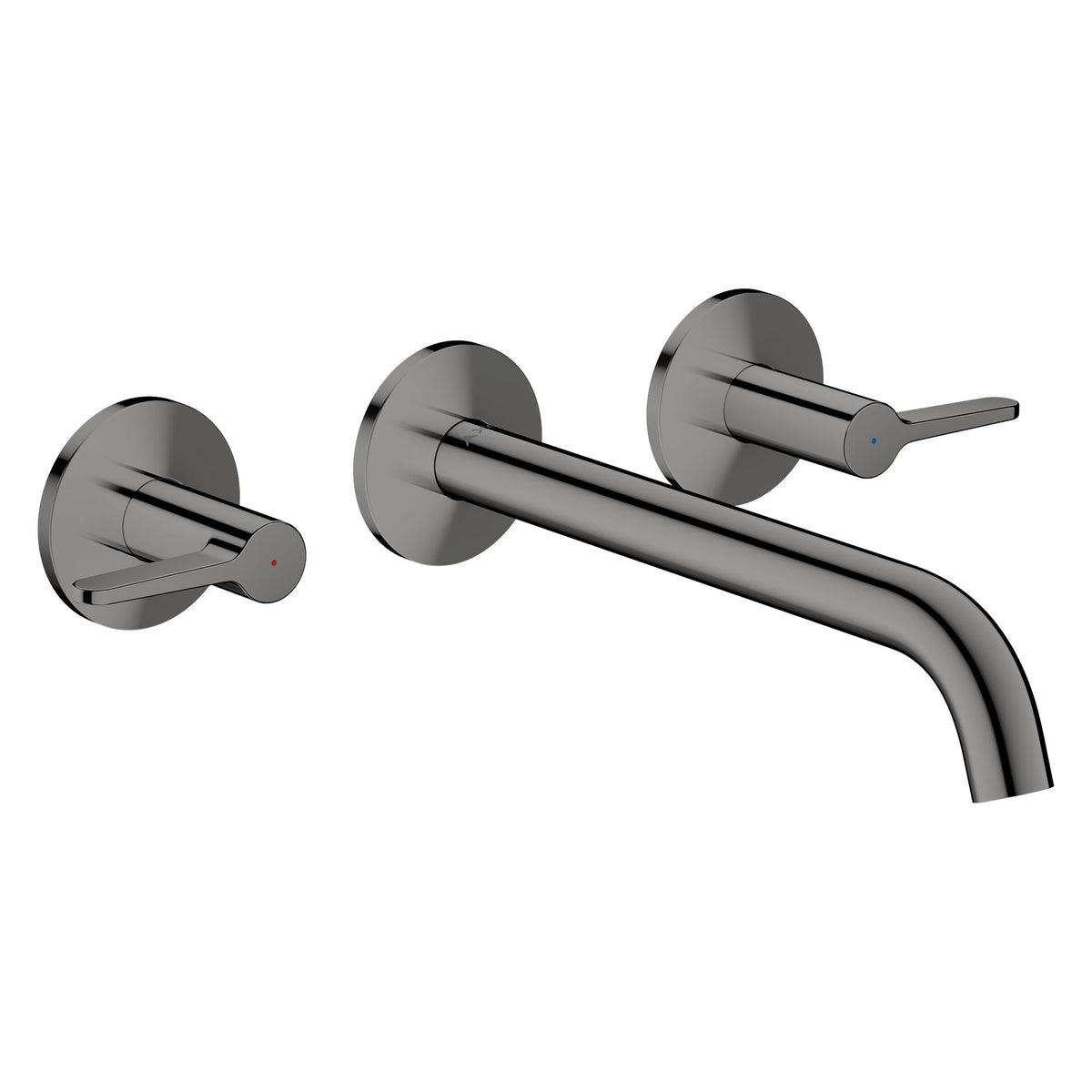 AXOR-One-3-hole-basin-mixer-for-concealed-installation-wall-mounted-with-spout-220-mm-and-lever-handles-Polished-Black-Chrome-48160330