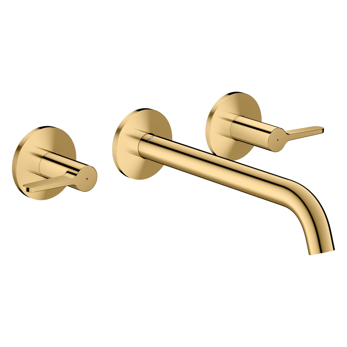 AXOR-One-3-hole-basin-mixer-for-concealed-installation-wall-mounted-with-spout-220-mm-and-lever-handles-Polished-Gold-Optic-48160990