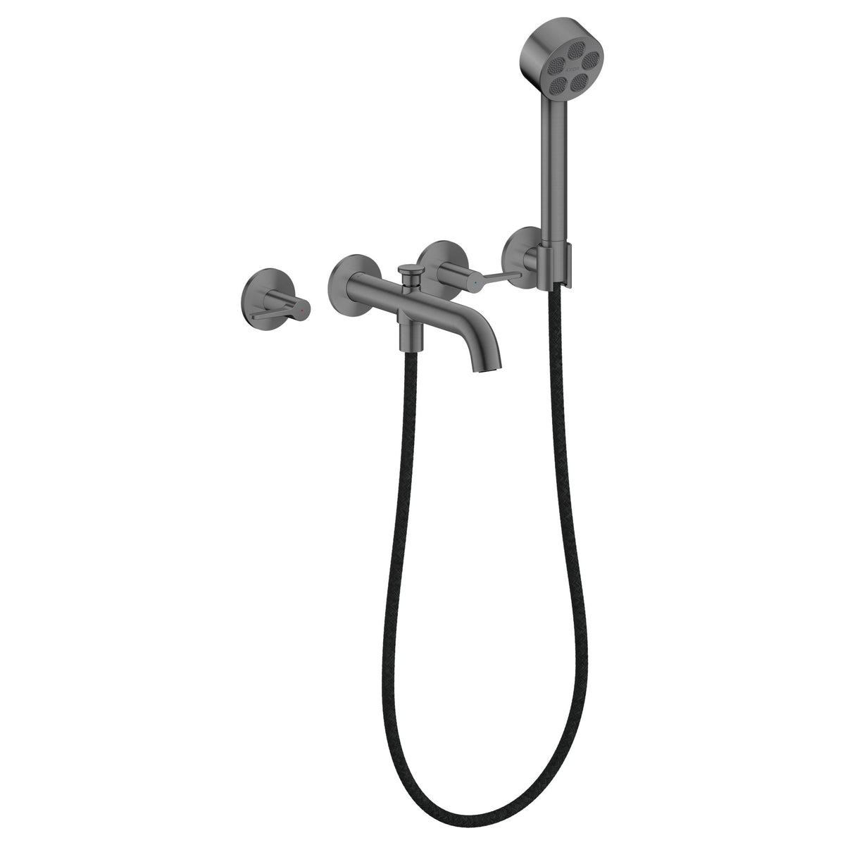 AXOR-One-3-hole-bath-mixer-for-concealed-installation-wall-mounted-with-lever-handles-and-hand-shower-Brushed-Black-Chrome-48444340