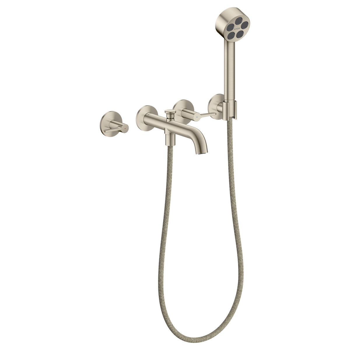 AXOR-One-3-hole-bath-mixer-for-concealed-installation-wall-mounted-with-lever-handles-and-hand-shower-Brushed-Nickel-48444820
