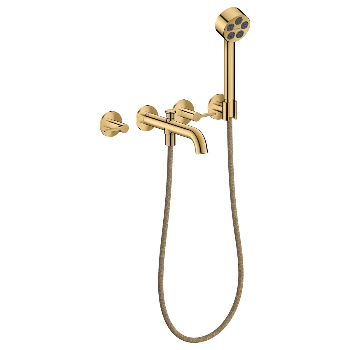 AXOR-One-3-hole-bath-mixer-for-concealed-installation-wall-mounted-with-lever-handles-and-hand-shower-Polished-Gold-Optic-48444990