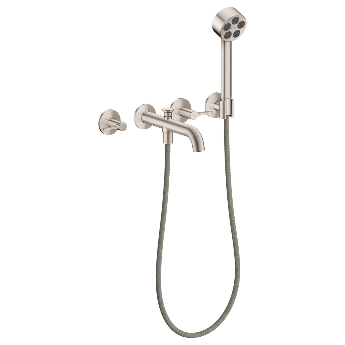AXOR-One-3-hole-bath-mixer-for-concealed-installation-wall-mounted-with-lever-handles-and-hand-shower-Stainless-Steel-Optic-48444800