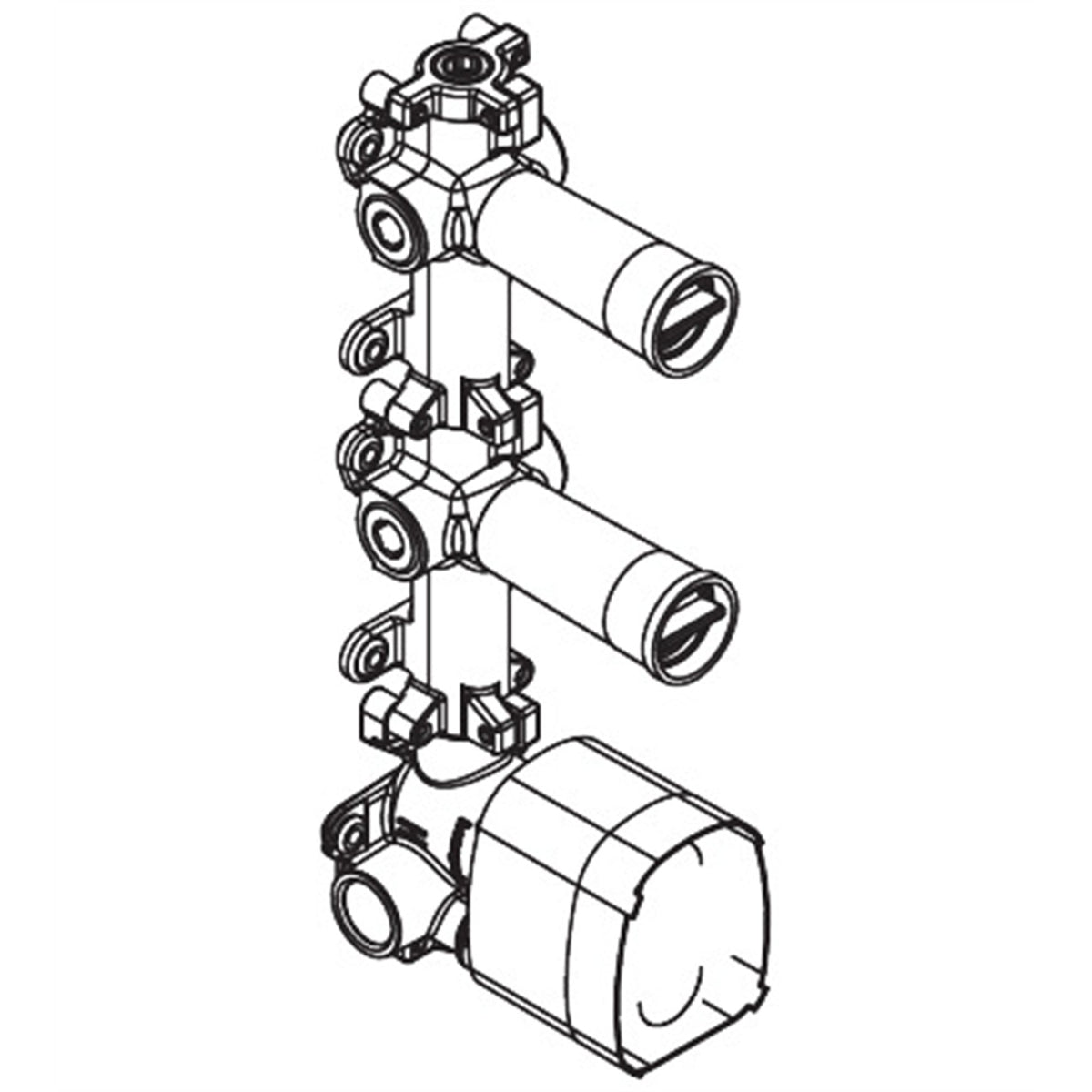 AXOR-One-Basic-set-for-thermostatic-module-for-concealed-installation-for-2-functions-48720-technical-02