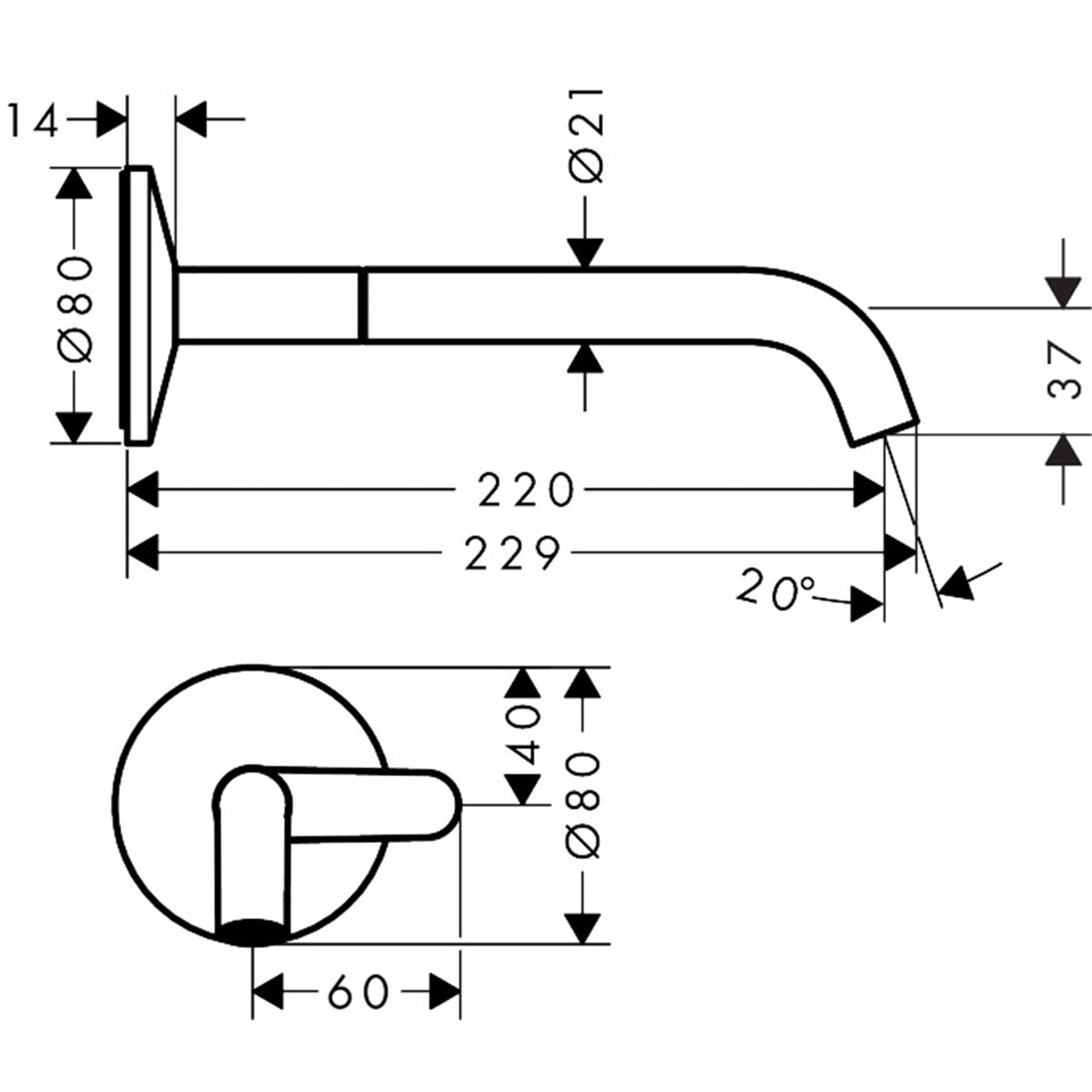 AXOR-One-Basin-mixer-for-concealed-installation-wall-mounted-Select-with-spout-220-mm-48112-technical-01