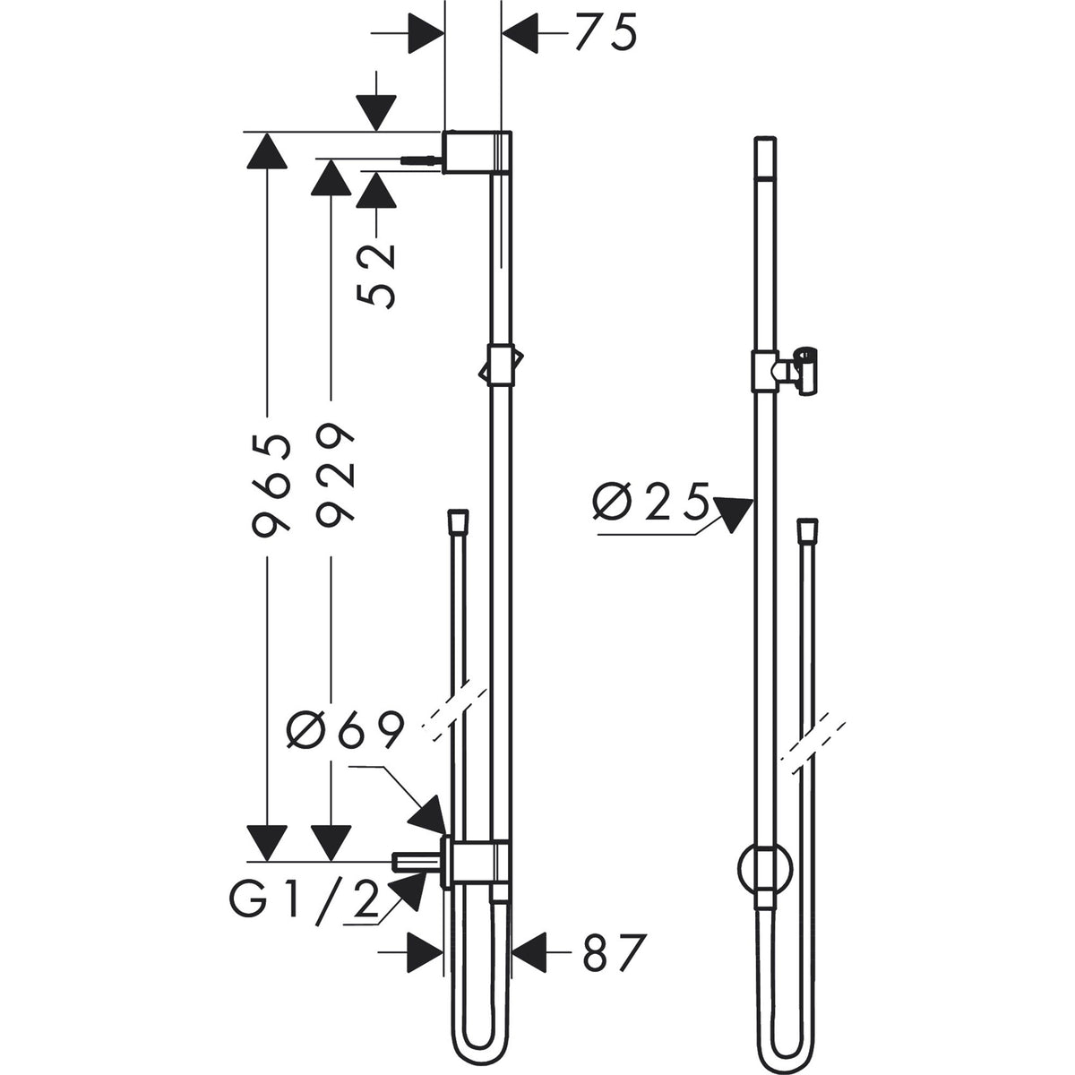 AXOR-One-Shower-bar-0-90-m-with-wall-connection-and-shower-hose-1-60-m-48792-technical-01