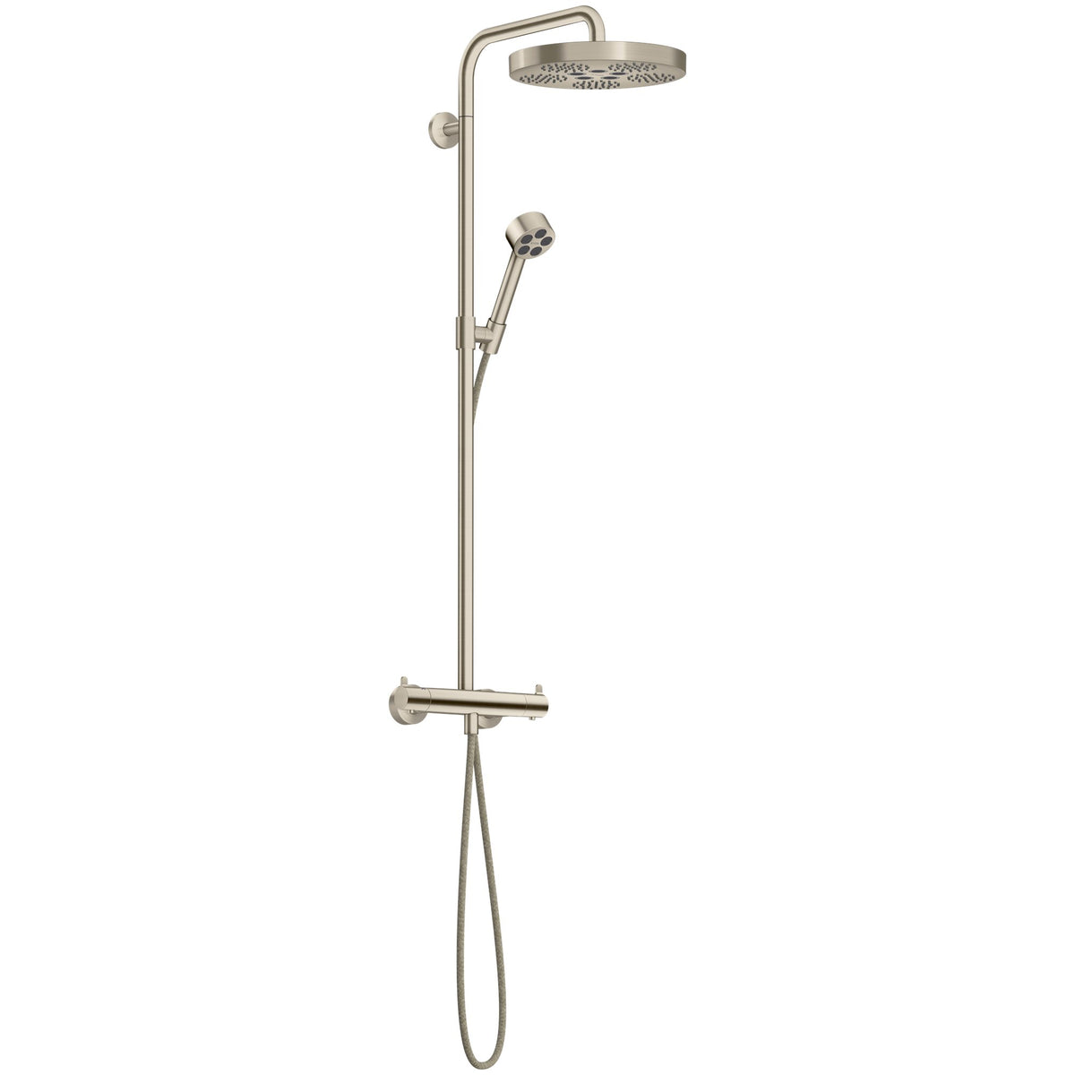 AXOR-One-Showerpipe-with-thermostat-and-overhead-shower-280-1jet-EcoSmart-Brushed-Nickel-48795820