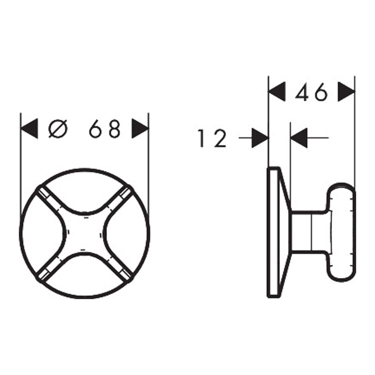 AXOR One Shut off valve for concealed installation with cross handle 48771 technical 01