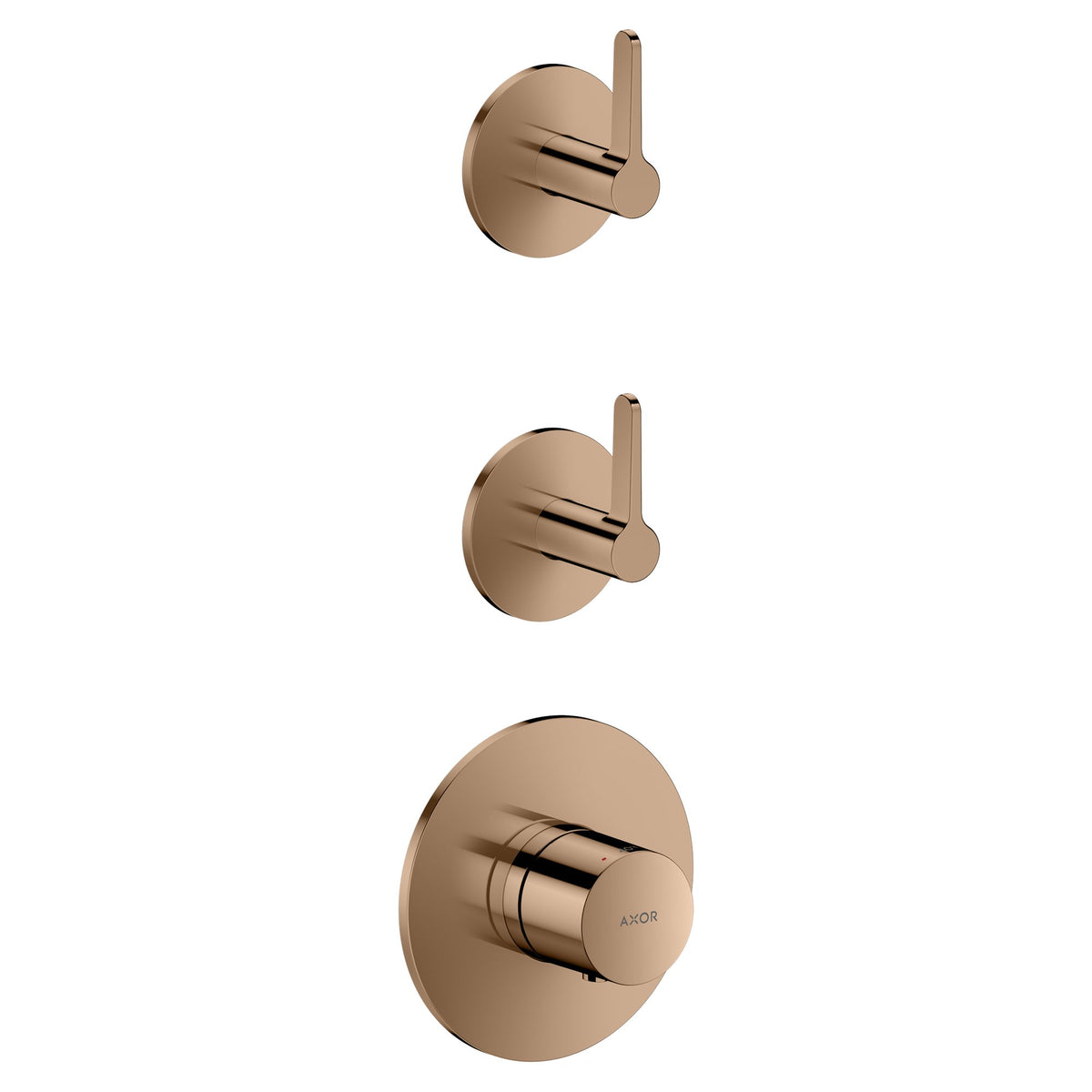 AXOR-One-Thermostatic-module-for-concealed-installation-for-2-functions-with-lever-handle-Polished-Red-Gold-48722300