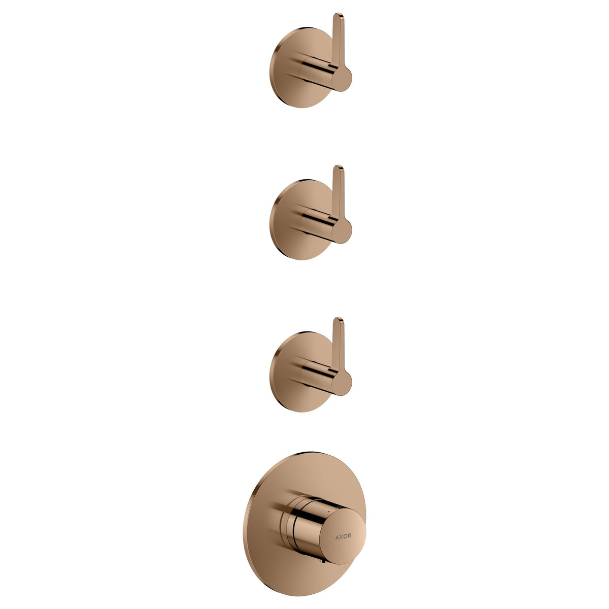 AXOR-One-Thermostatic-module-for-concealed-installation-for-3-functions-with-lever-handle-Polished-Red-Gold-48723300