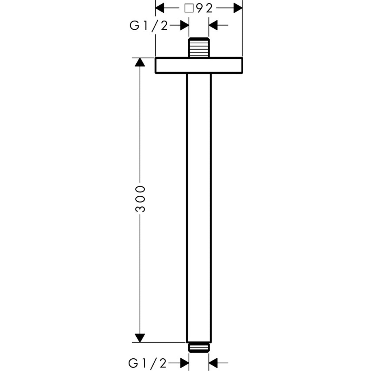 AXOR-ShowerSolutions-Ceiling-connector-300-mm-square-26438-technical-01