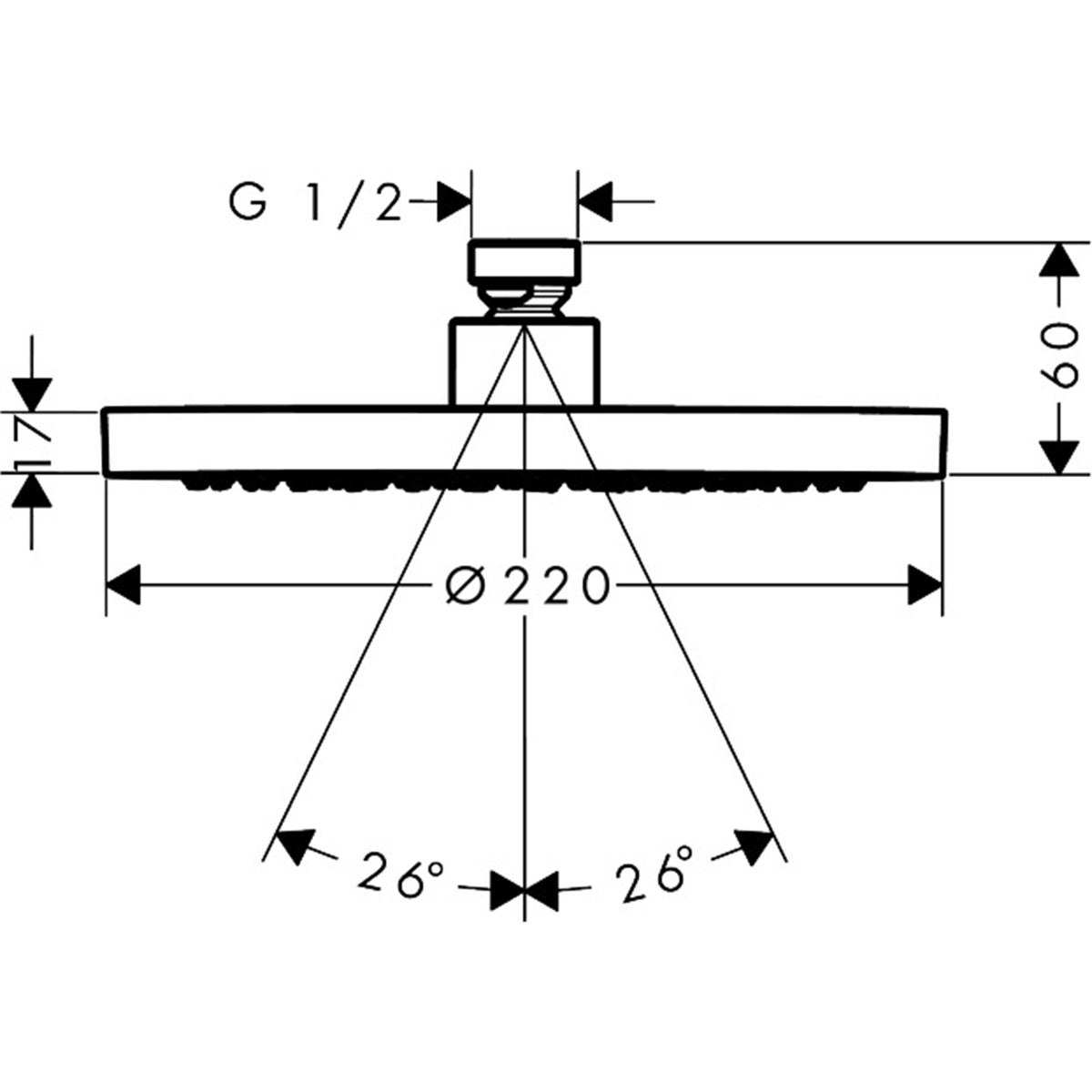 AXOR-ShowerSolutions-Overhead-shower-220-1jet-EcoSmart-35388-technical-02