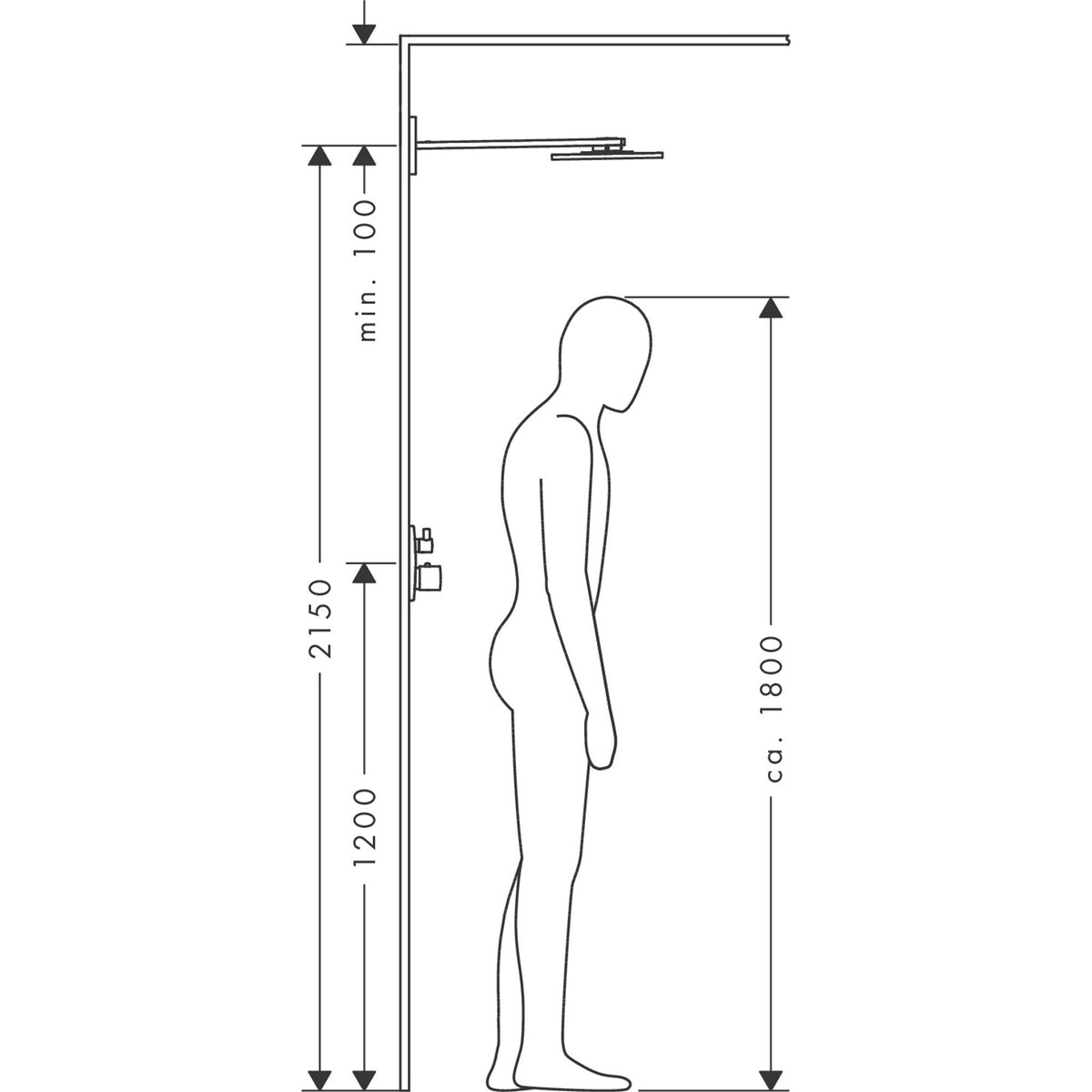 AXOR-ShowerSolutions-Overhead-shower-250-1jet-with-shower-arm-35284-technical-04