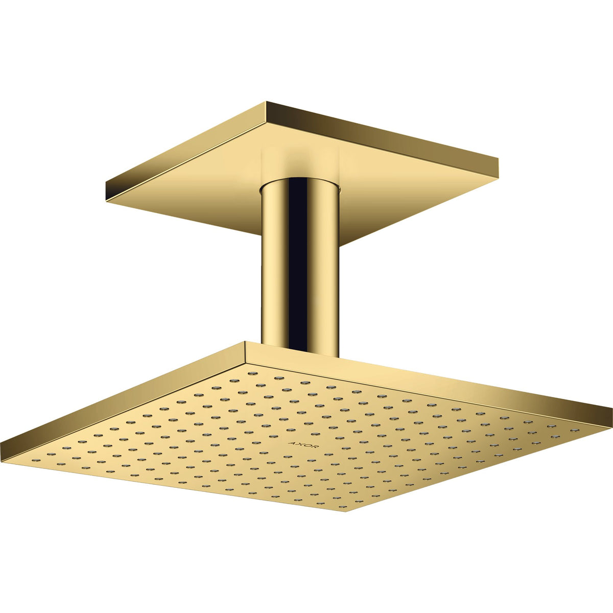 AXOR-ShowerSolutions-Overhead-shower-250-250-1jet-with-ceiling-connection-Polished-Gold-Optic-35308990