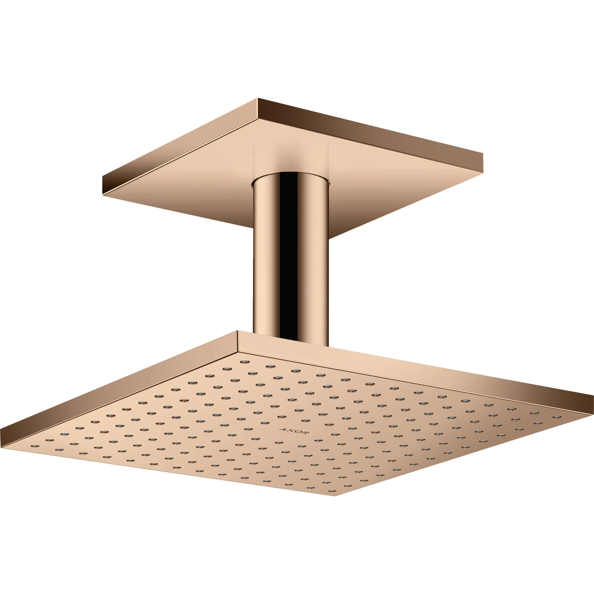 AXOR-ShowerSolutions-Overhead-shower-250-250-2jet-with-ceiling-connection-Polished-Red-Gold-35312300