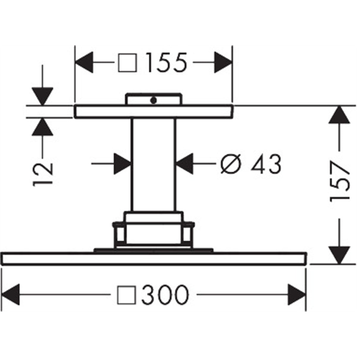 AXOR-ShowerSolutions-Overhead-shower-300-300-1jet-with-ceiling-connection-35316-technical-02