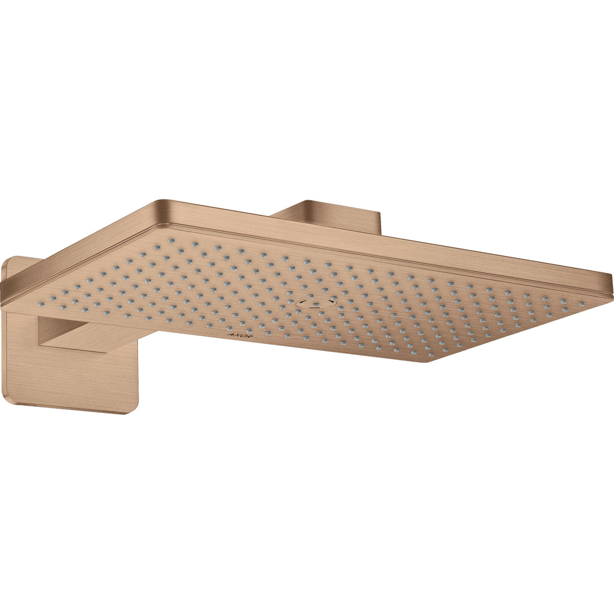 AXOR-ShowerSolutions-Overhead-shower-460-300-1jet-with-shower-arm-and-softsquare-escutcheon-Brushed-Red-Gold-35274310