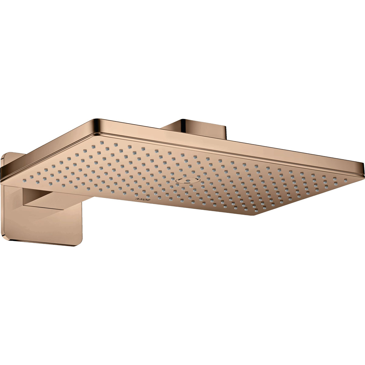AXOR-ShowerSolutions-Overhead-shower-460-300-1jet-with-shower-arm-and-softsquare-escutcheon-Polished-Red-Gold-35274300