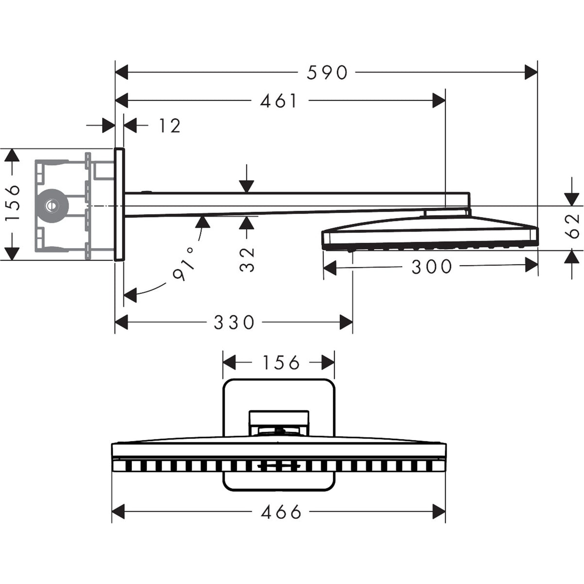 AXOR-ShowerSolutions-Overhead-shower-460-300-3jet-with-shower-arm-and-softsquare-escutcheon-35276-technical-01