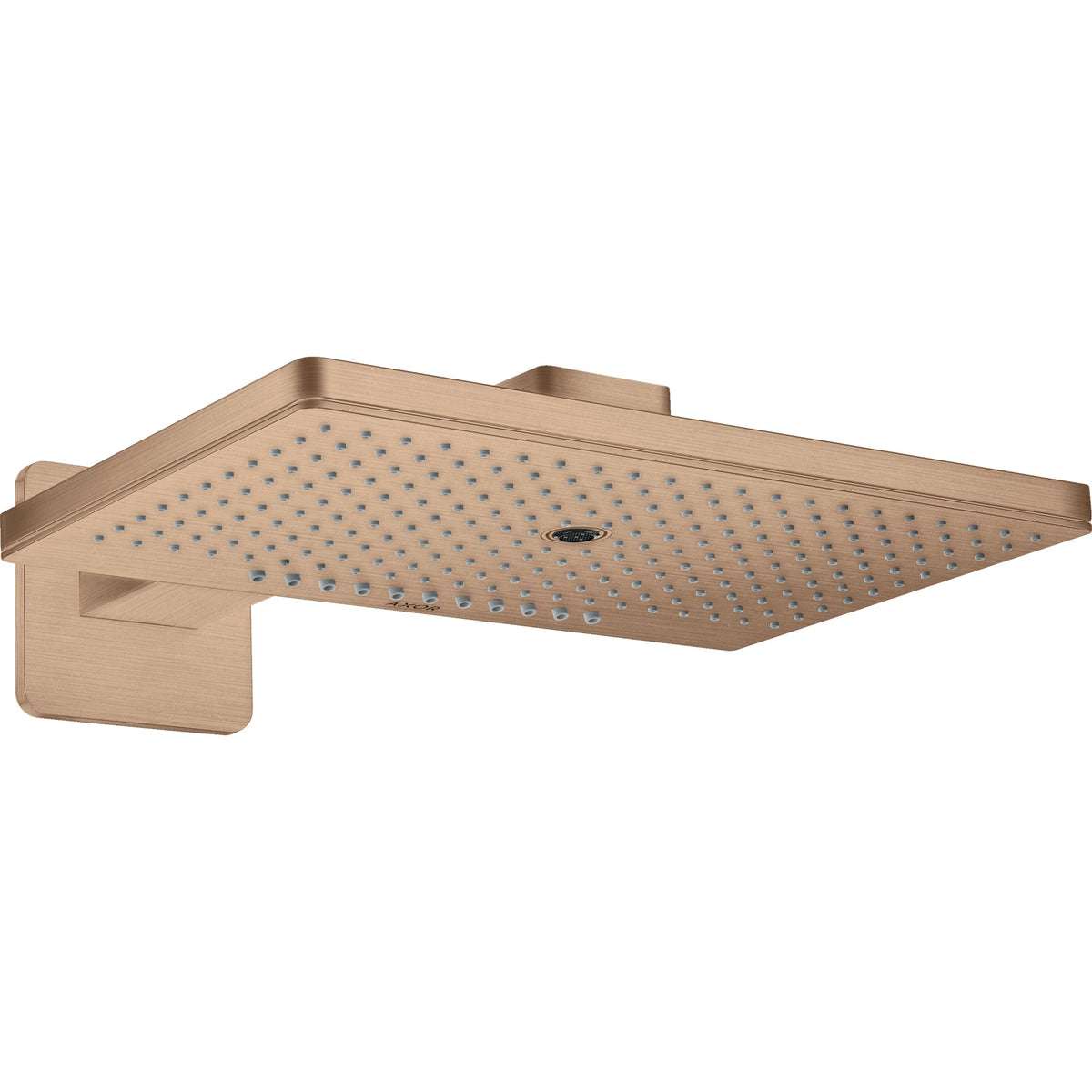 AXOR-ShowerSolutions-Overhead-shower-460-300-3jet-with-shower-arm-and-softsquare-escutcheon-Brushed-Red-Gold-35276310