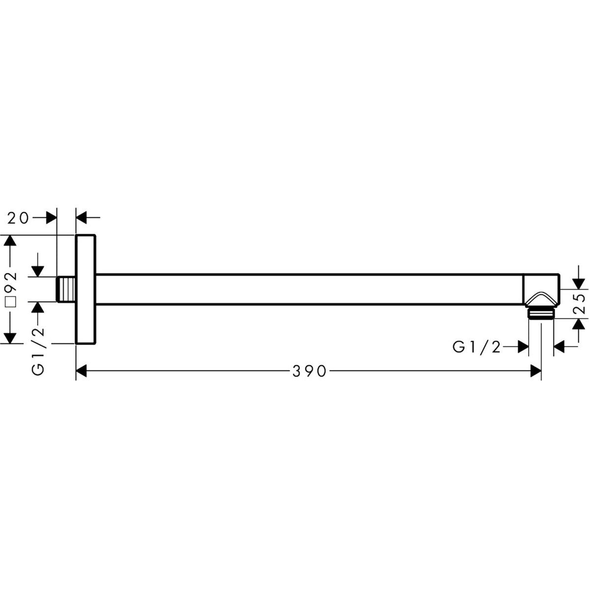AXOR-ShowerSolutions-Shower-arm-390-mm-softsquare-26967-technical-01