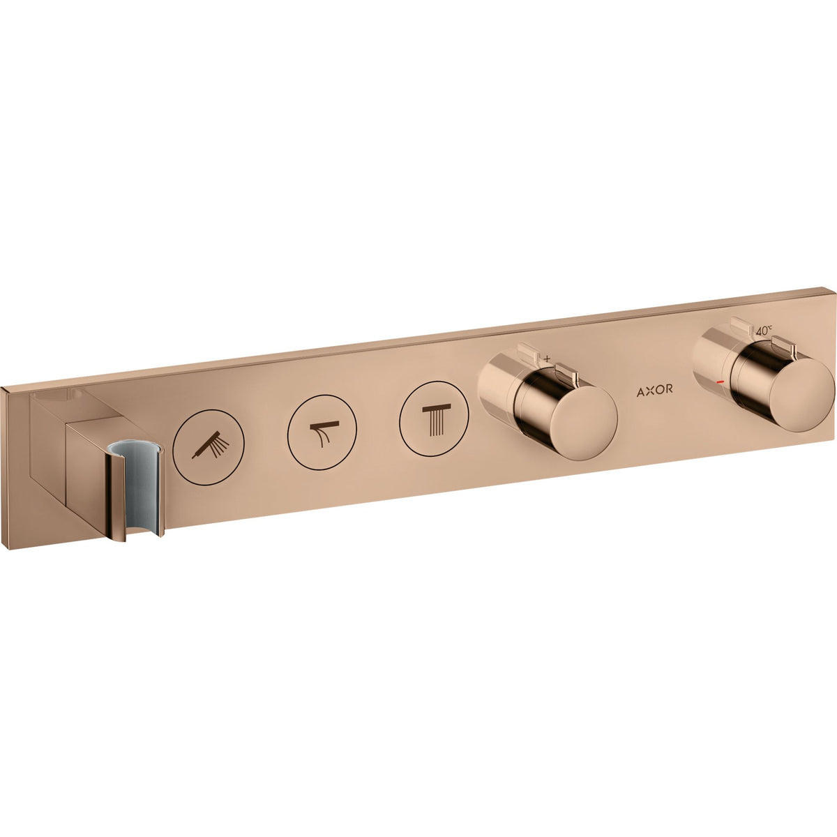 AXOR-ShowerSolutions-Thermostatic-module-Select-530-90-for-concealed-installation-for-3-functions-Polished-Red-Gold-18356300
