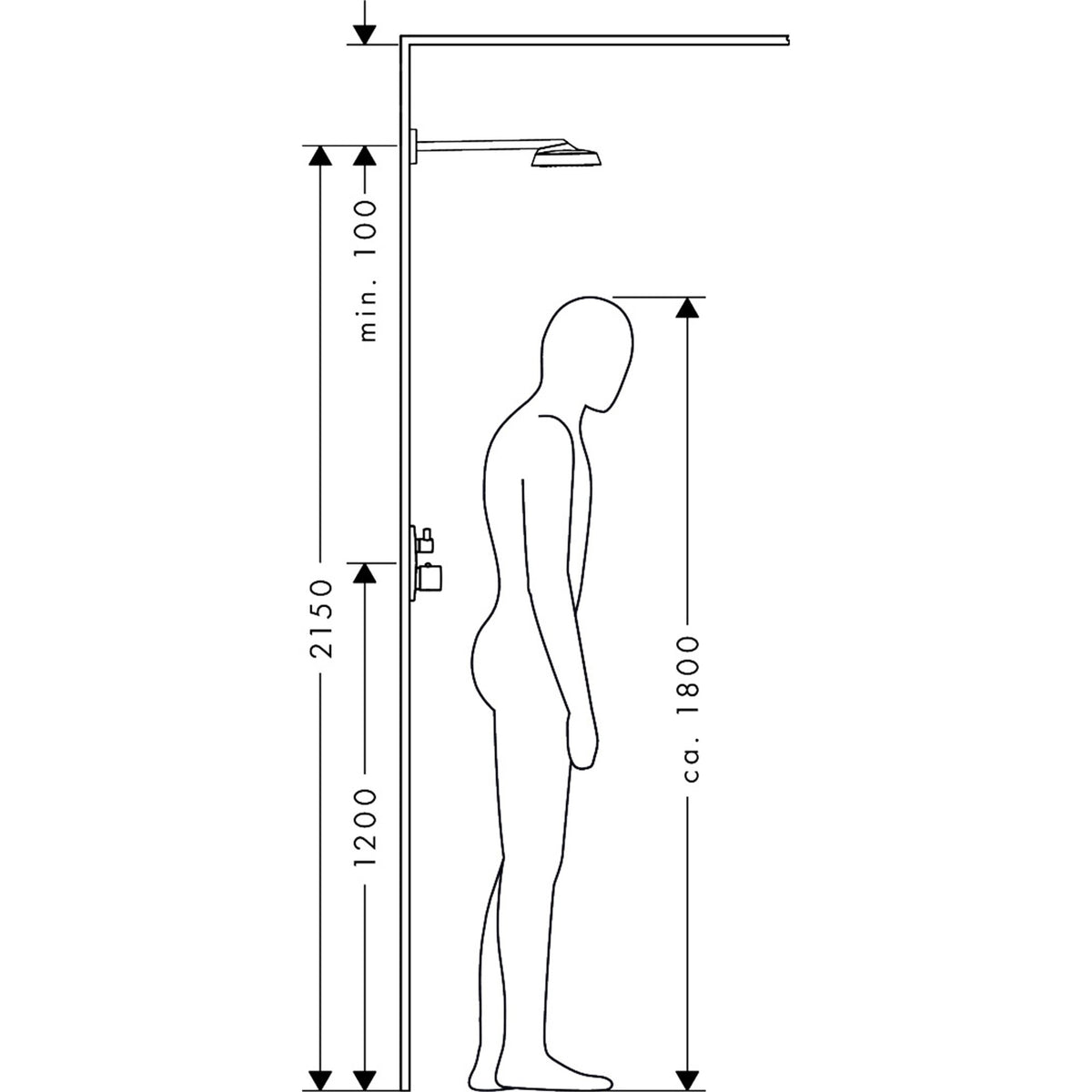 AXOR-ShowerSphere-Overhead-shower-250-160-1jet-with-shower-arm-39754-technical-04