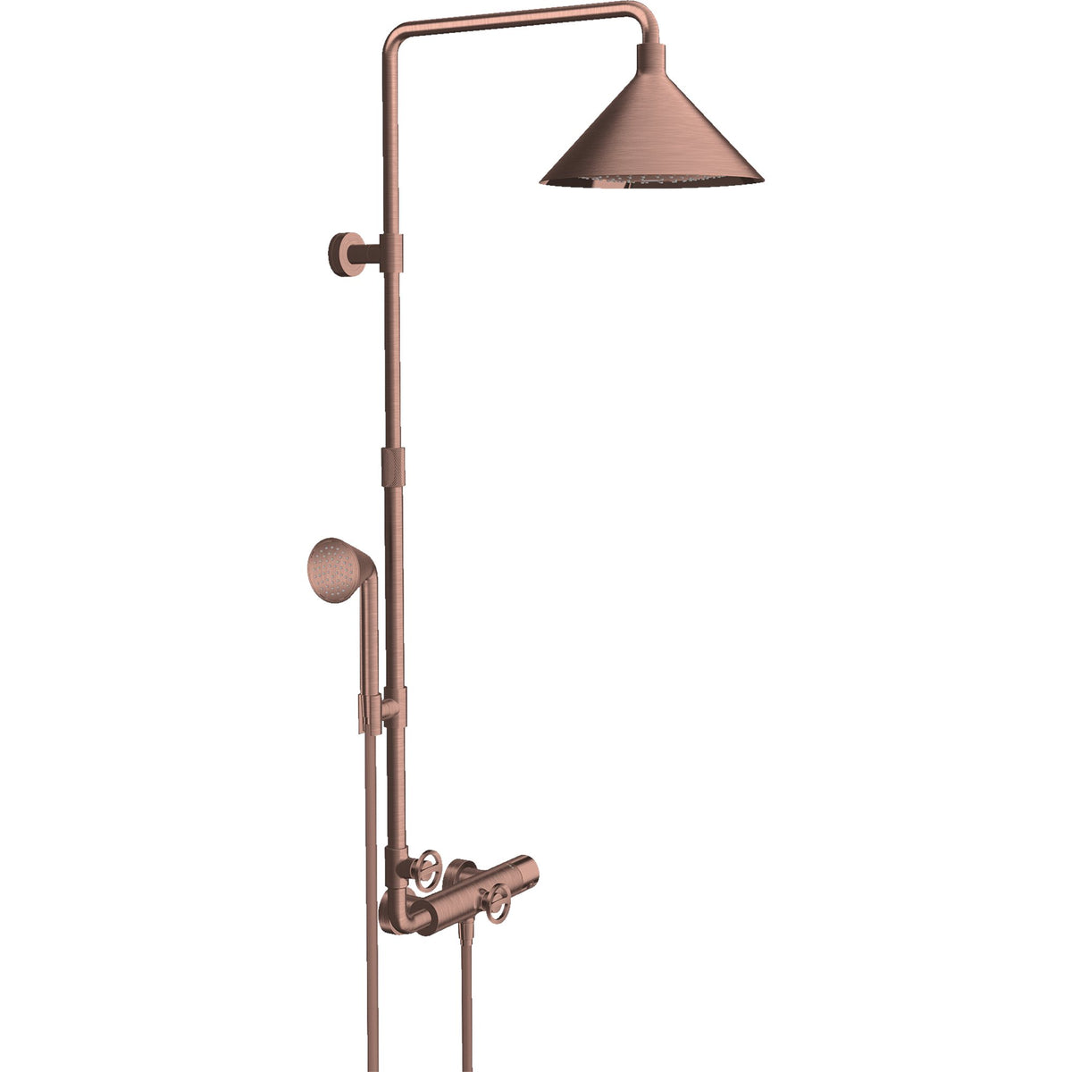 AXOR-Showers-Front-Showerpipe-with-thermostat-and-overhead-shower-240-2jet-Brushed-Red-Gold-26020310