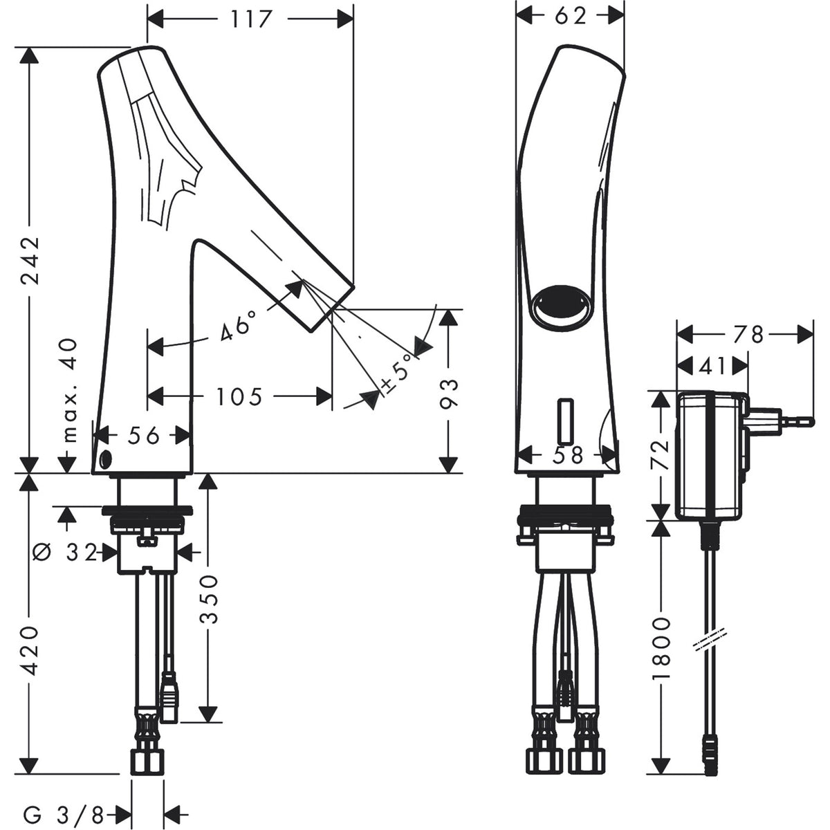 AXOR-Starck-Organic-Electronic-basin-mixer-with-temperature-pre-adjustment-with-mains-connection-230-V-12174-technical-02