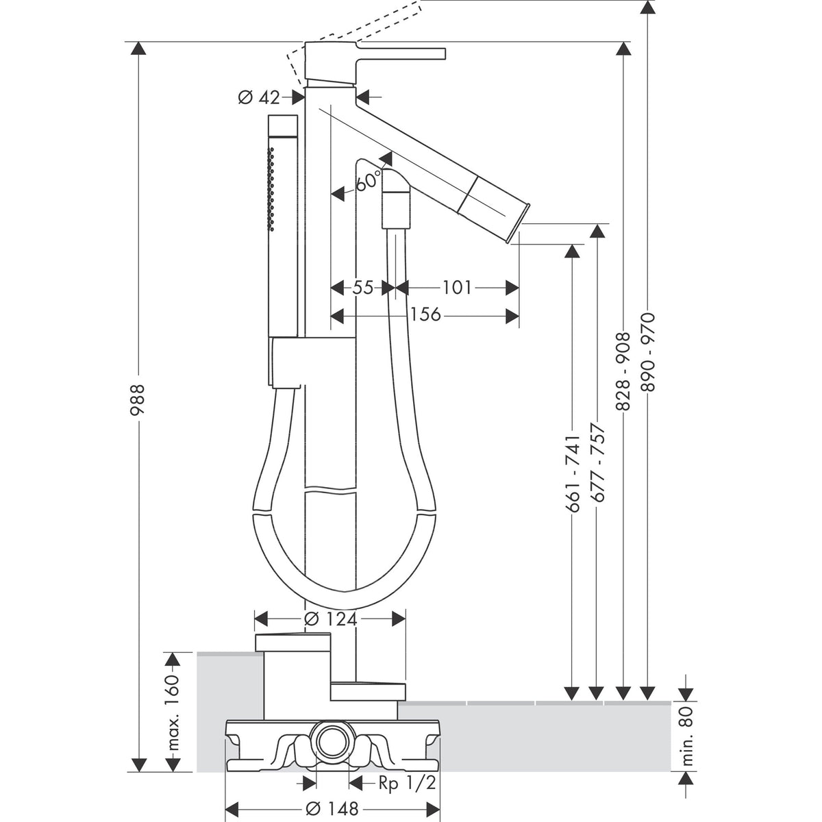 AXOR-Starck-Single-lever-bath-mixer-floor-standing-with-pin-handle-10456-technical-02