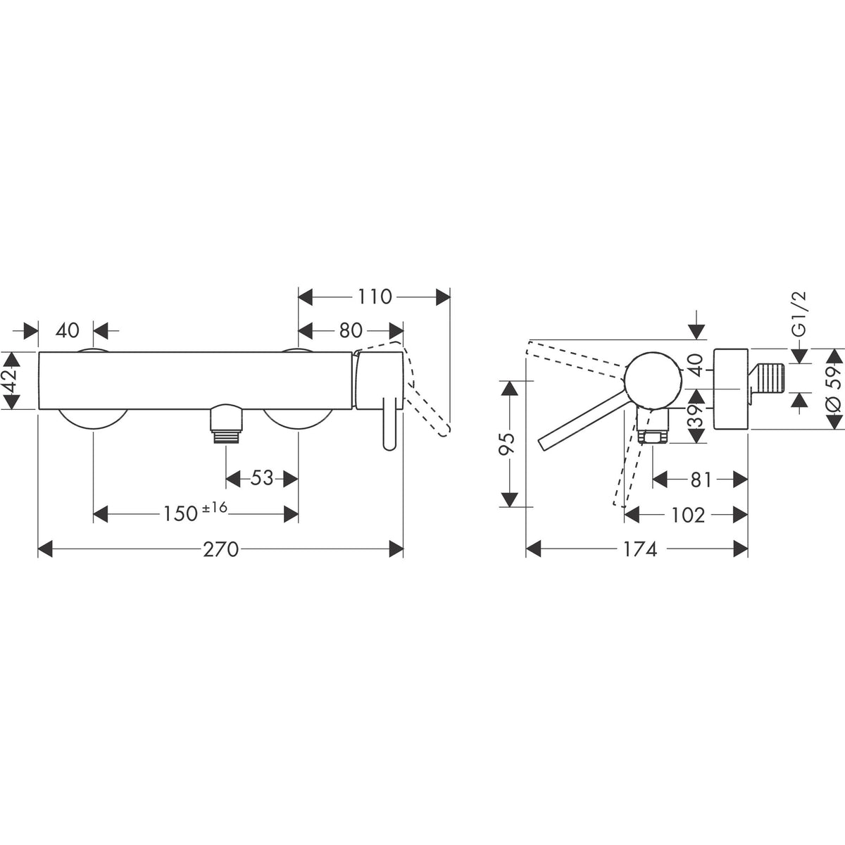 AXOR-Starck-Single-lever-shower-mixer-for-exposed-installation-with-pin-handle-10611-technical-02