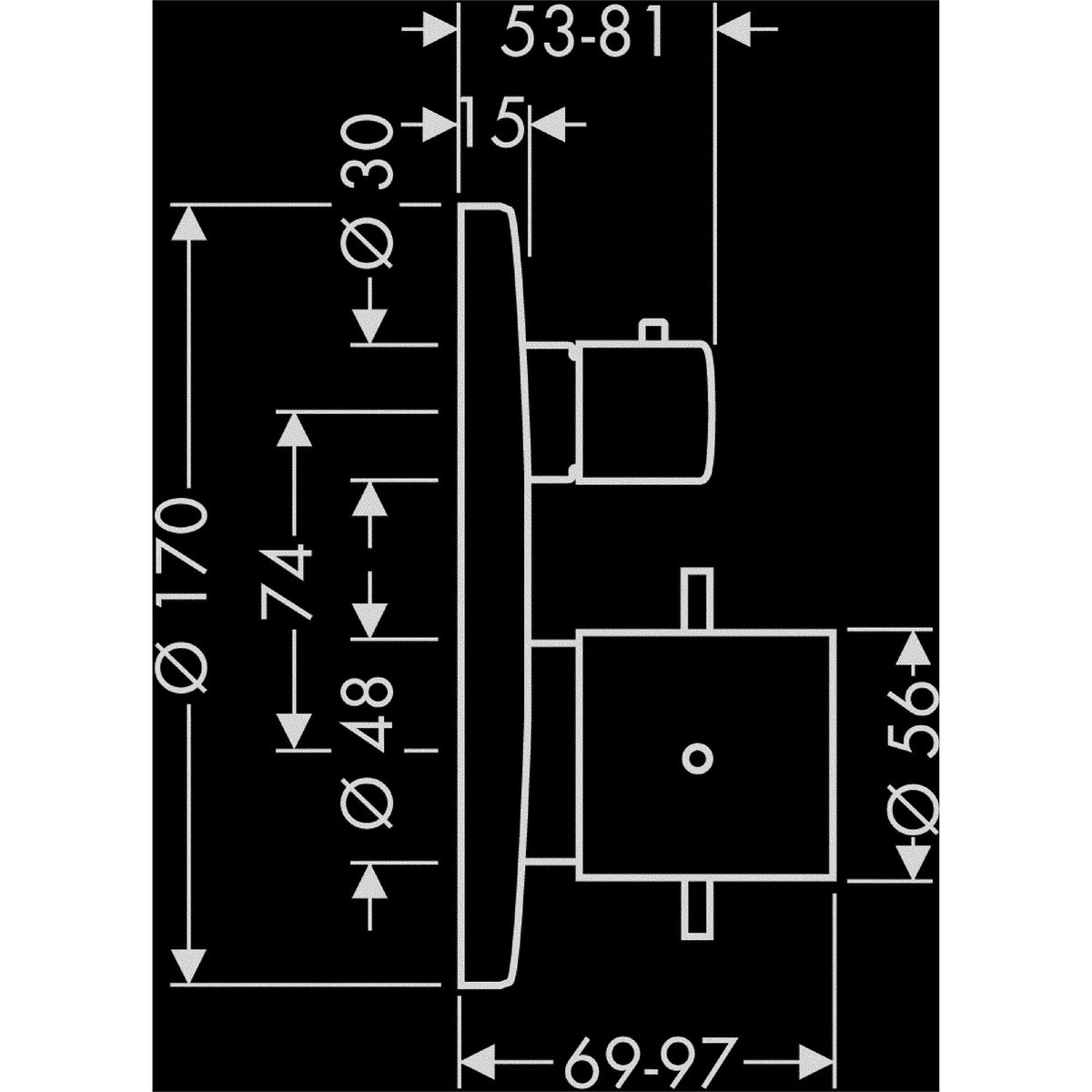 AXOR-Starck-Thermostat-for-concealed-installation-with-shut-off-diverter-valve-10720-technical-02