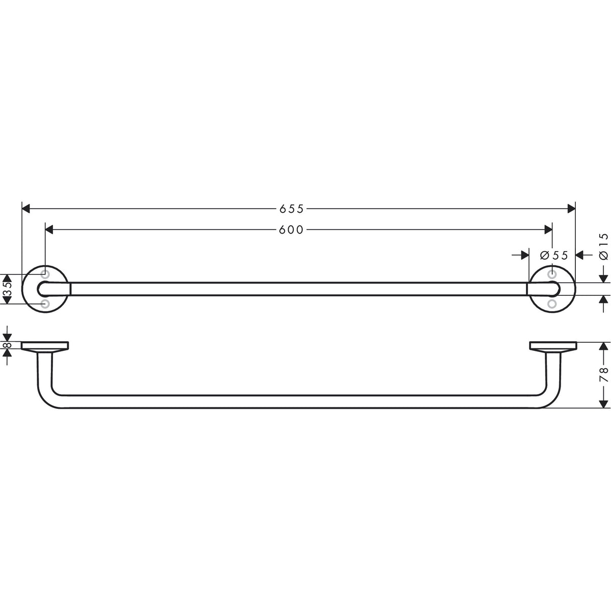 AXOR-Universal-Circular-Bath-towel-rail-600-mm-42860-technical-01