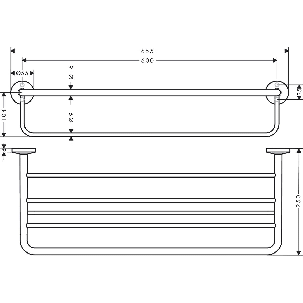 AXOR-Universal-Circular-Towel-rack-with-towel-holder-42843-technical-01