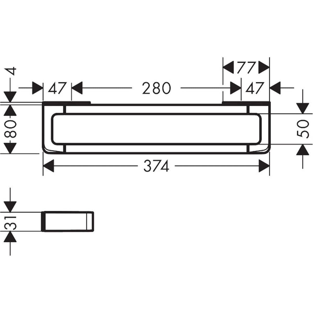 AXOR-Universal-Softsquare-Rail-grab-bar-300-mm-42830-technical-01