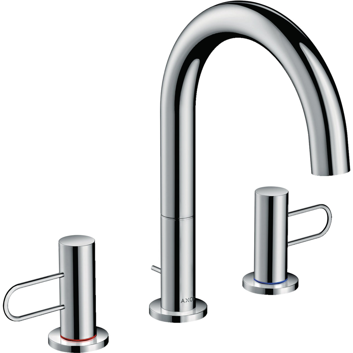 AXOR-Uno-3-hole-basin-mixer-160-with-loop-handles-and-pop-up-waste-set-Polished-Chrome-38054020